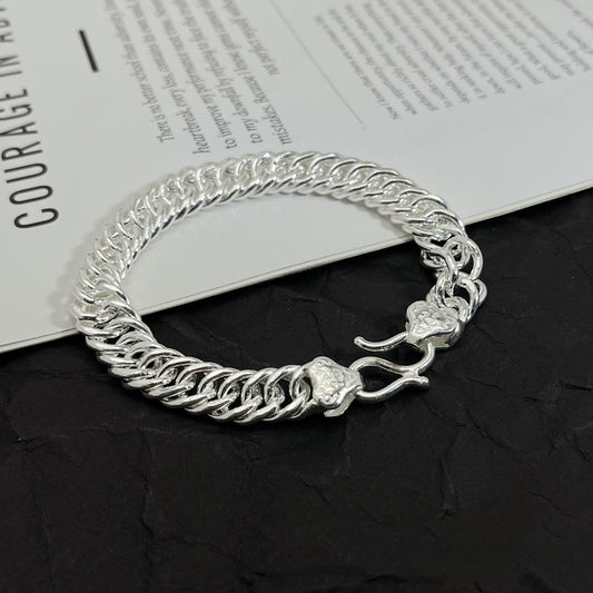 Classic Vintage Sterling Silver Whip Bracelet