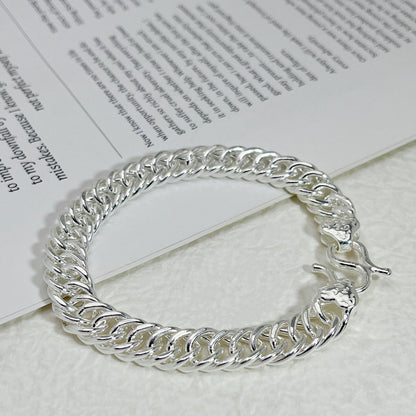 European and American hip-hop sterling silver whip bracelet