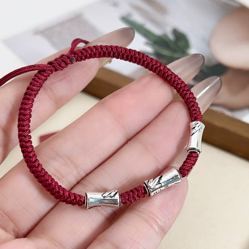 New Chinese style sterling silver bamboo braided bracelet