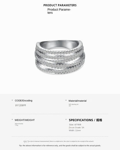 Fashionable and personalized spiral full diamond ring