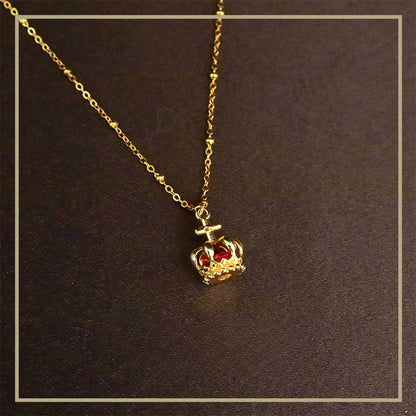 51-Classic Vintage Crown Pendant Women's Necklace