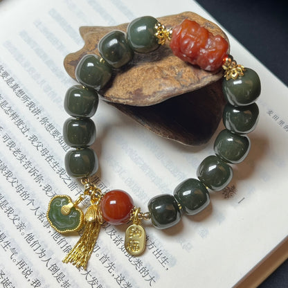 Hetian jade Tara bracelet