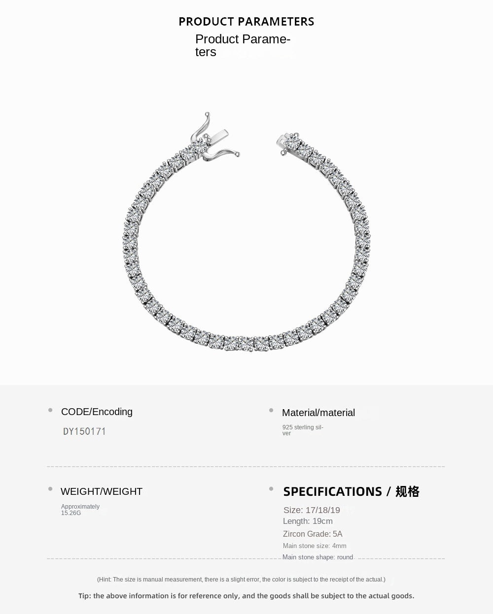 Full row zircon bracelet