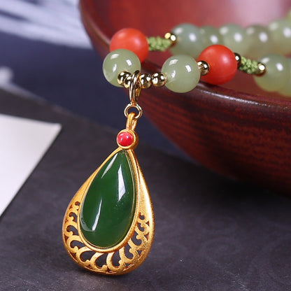 Fashion natural yellow mouth Hetian jade necklace