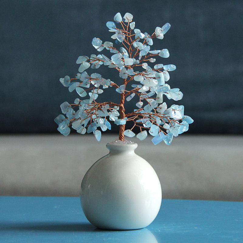 Natural crystal tree pot ornaments