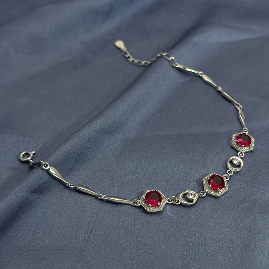 Fashionable and exquisite ruby sterling silver bracelet