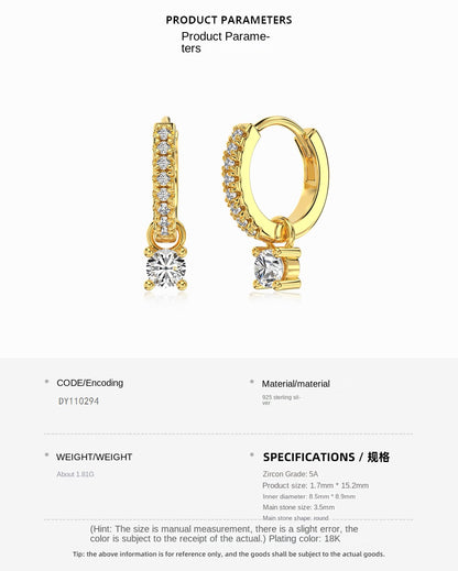 137-Fashion personality zircon round earrings