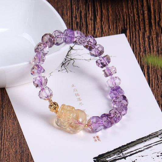 Natural Ametrine Pixiu Bracelet