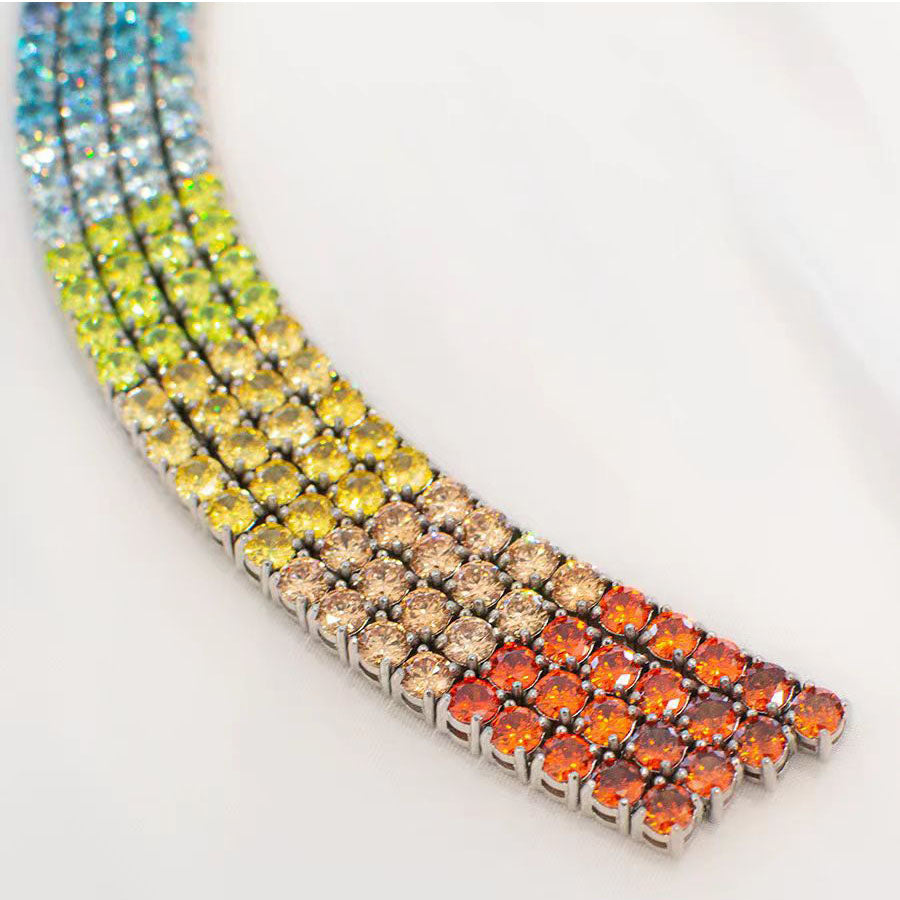 Lucky Rainbow Sparkling Zirconia Multi-Row Bracelet✨幸运彩虹闪耀锆石多排手链✨