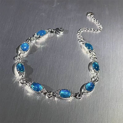 Niche youth popular light luxury blue zircon bracelet✨小众青春流行轻奢蓝色锆石手链✨