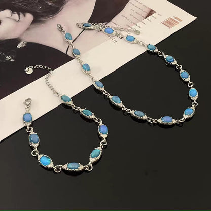 Niche youth popular light luxury blue zircon bracelet✨小众青春流行轻奢蓝色锆石手链✨