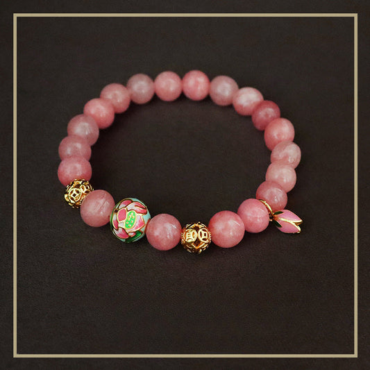 120-New Chinese style colorful flower beaded bracelet for women