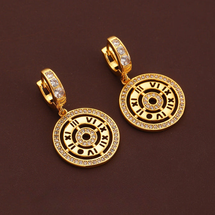 107-High-grade zircon letter personality earrings