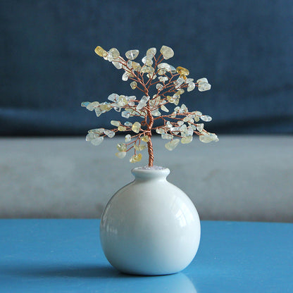 Natural crystal tree pot ornaments