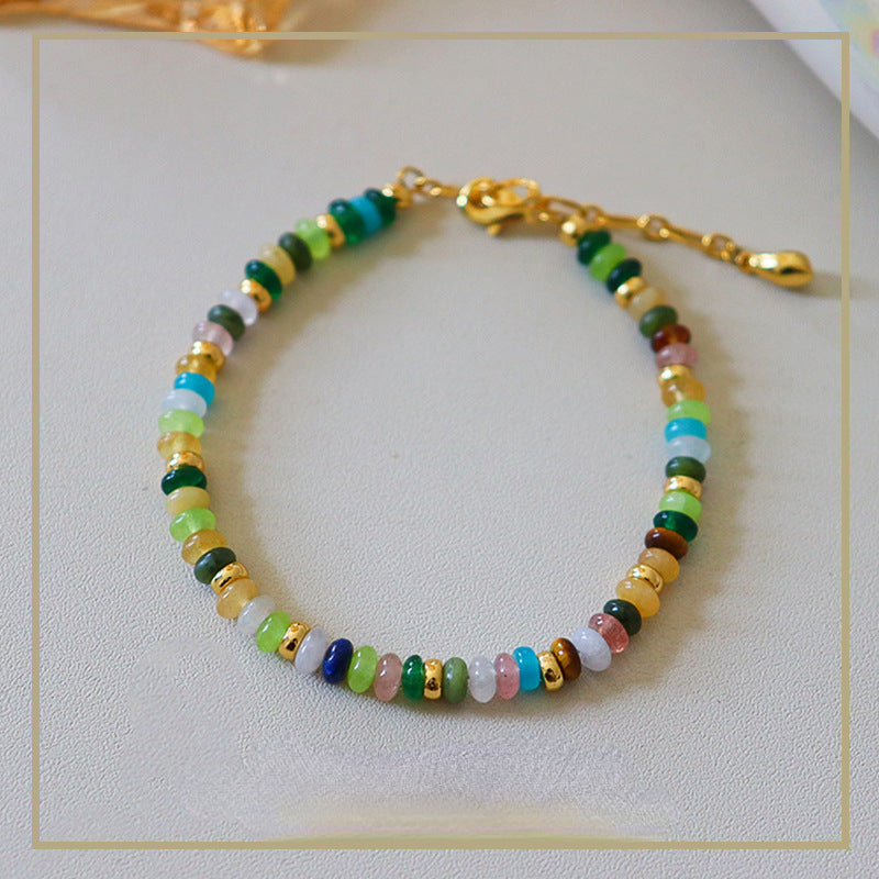 35-High-end exquisite vintage colorful abacus bead necklace