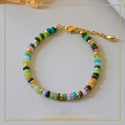 35-High-end exquisite vintage colorful abacus bead necklace