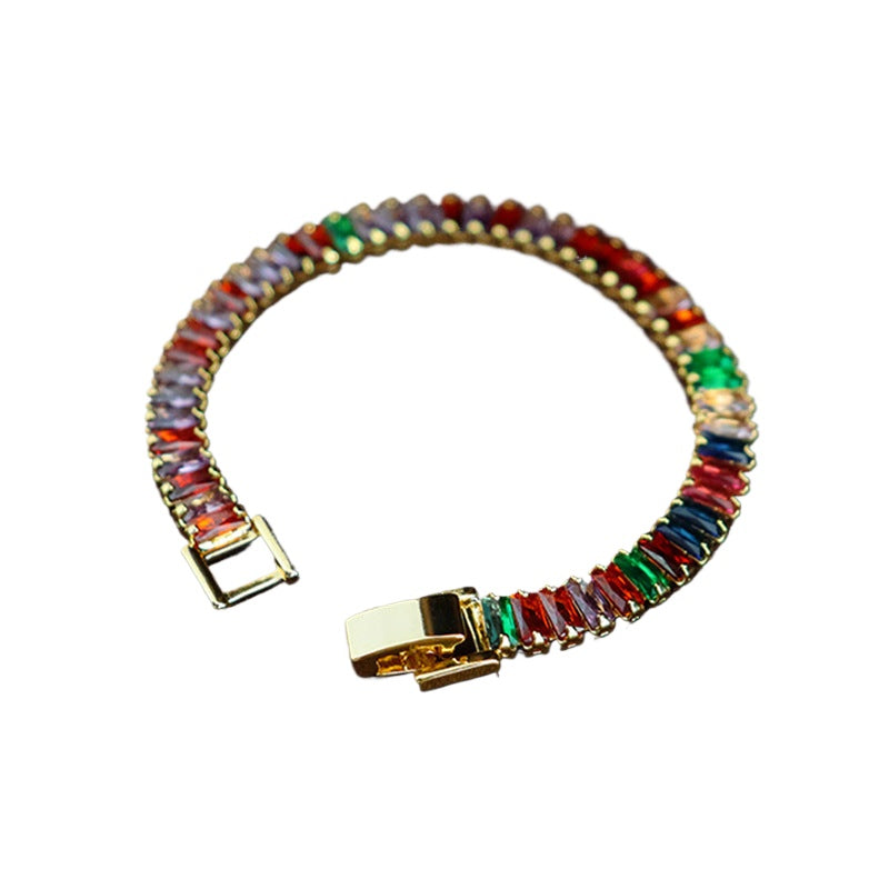 121-Retro Temperament Dopamine Zircon Bracelet