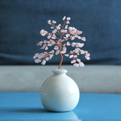 Natural crystal tree pot ornaments