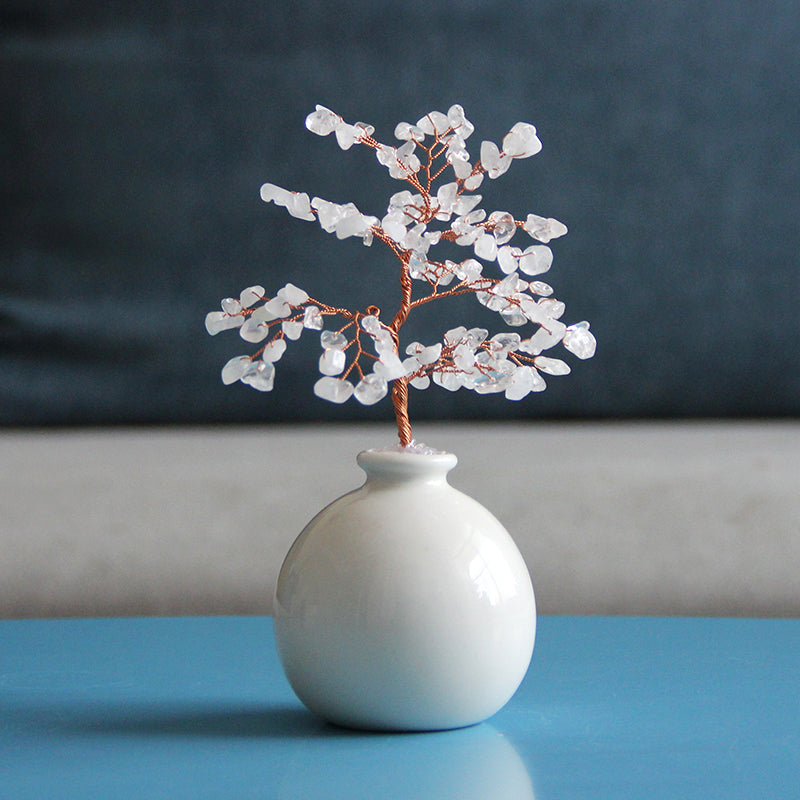 Natural crystal tree pot ornaments