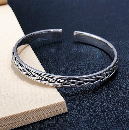 Fashion Braided Sterling Silver Bracelet