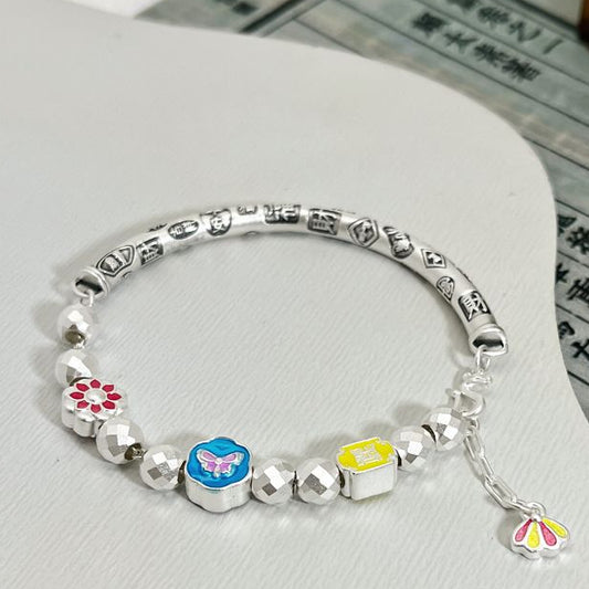 New Chinese style flower sterling silver bracelet