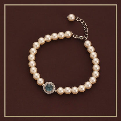 119-Retro high-end exquisite pearl zircon bracelet