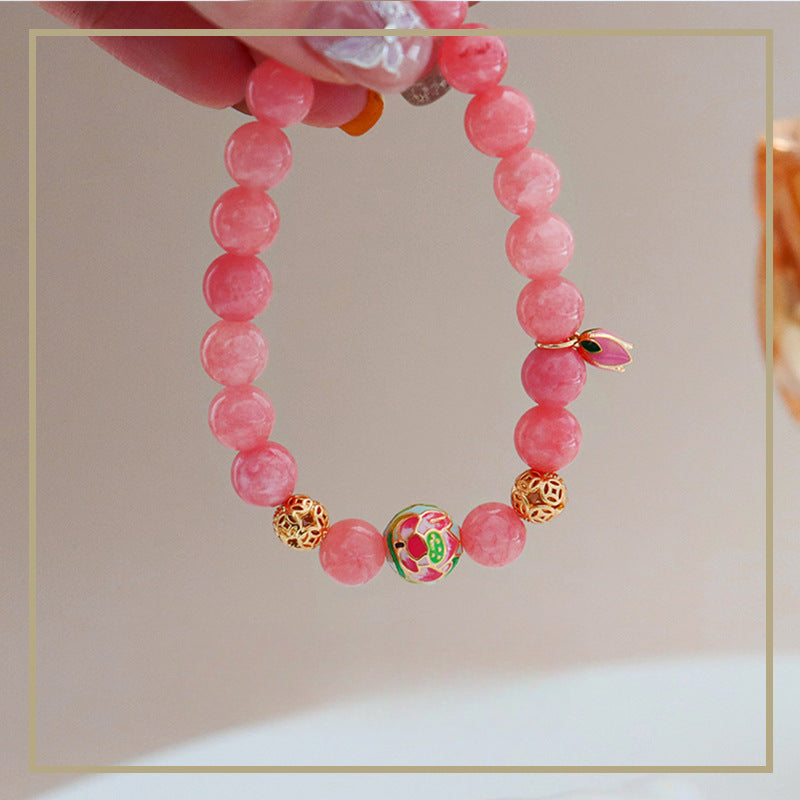 120-New Chinese style colorful flower beaded bracelet for women