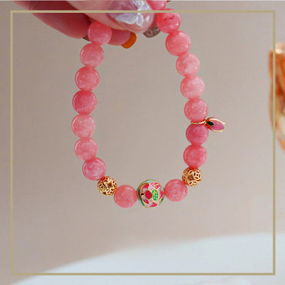 120-New Chinese style colorful flower beaded bracelet for women