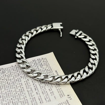 European and American hip-hop sterling silver Cuban bracelet