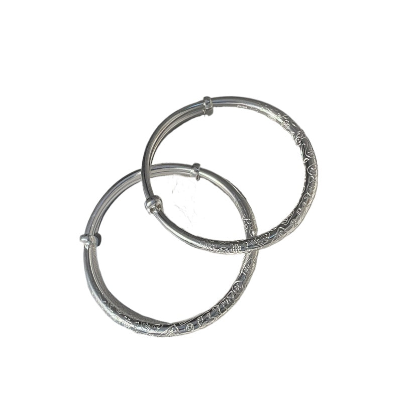 China round stick sterling silver bracelet