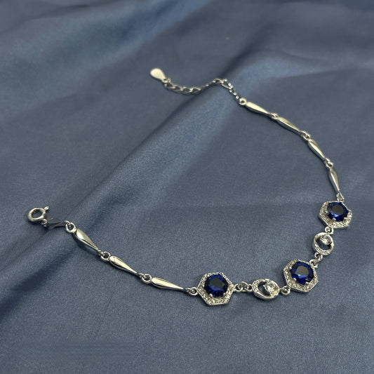 Fashion Vintage Sapphire Sterling Silver Bracelet