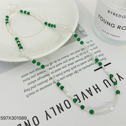 Chinese Chalcedony Pearl Necklace