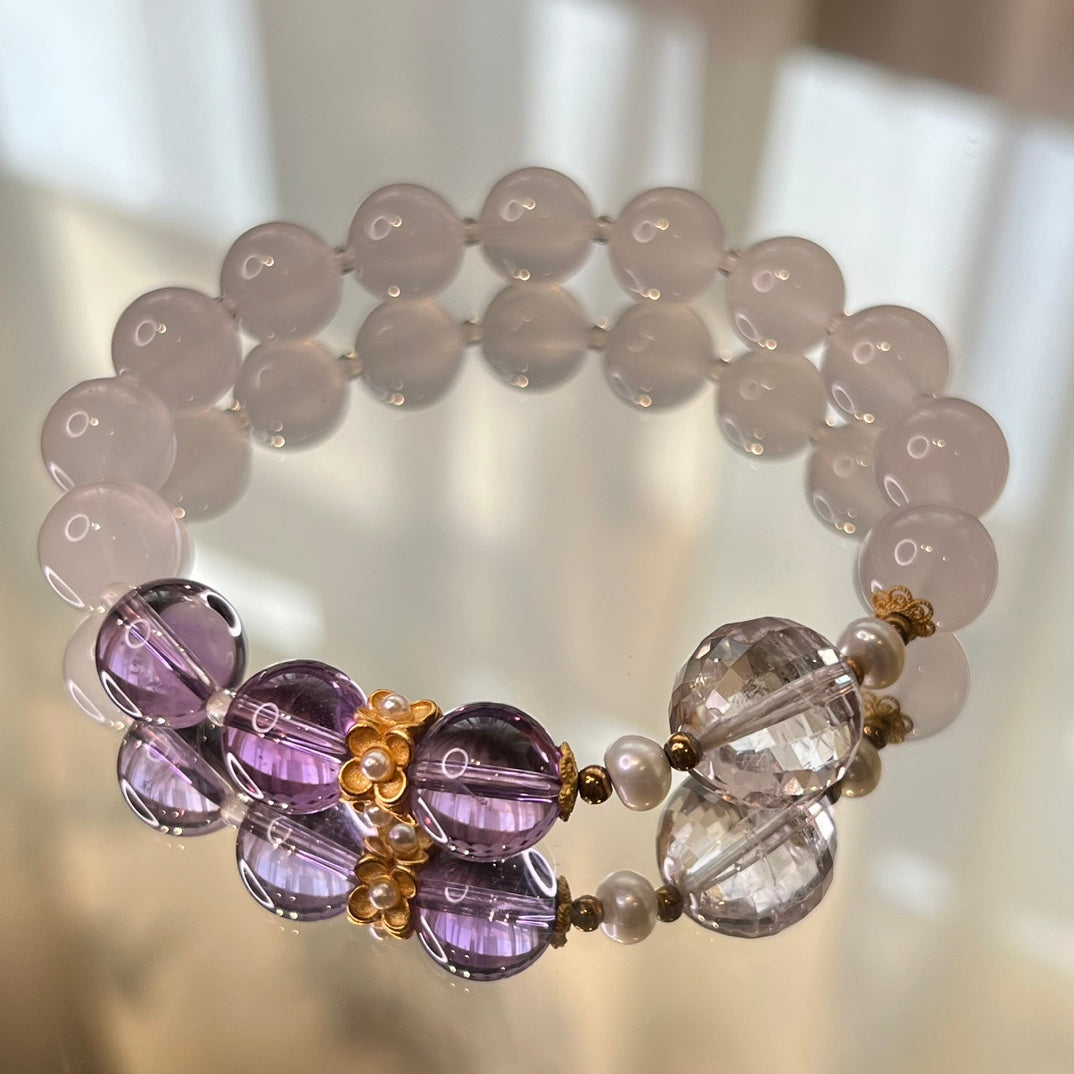 Eleven-pointed amethyst bracelet