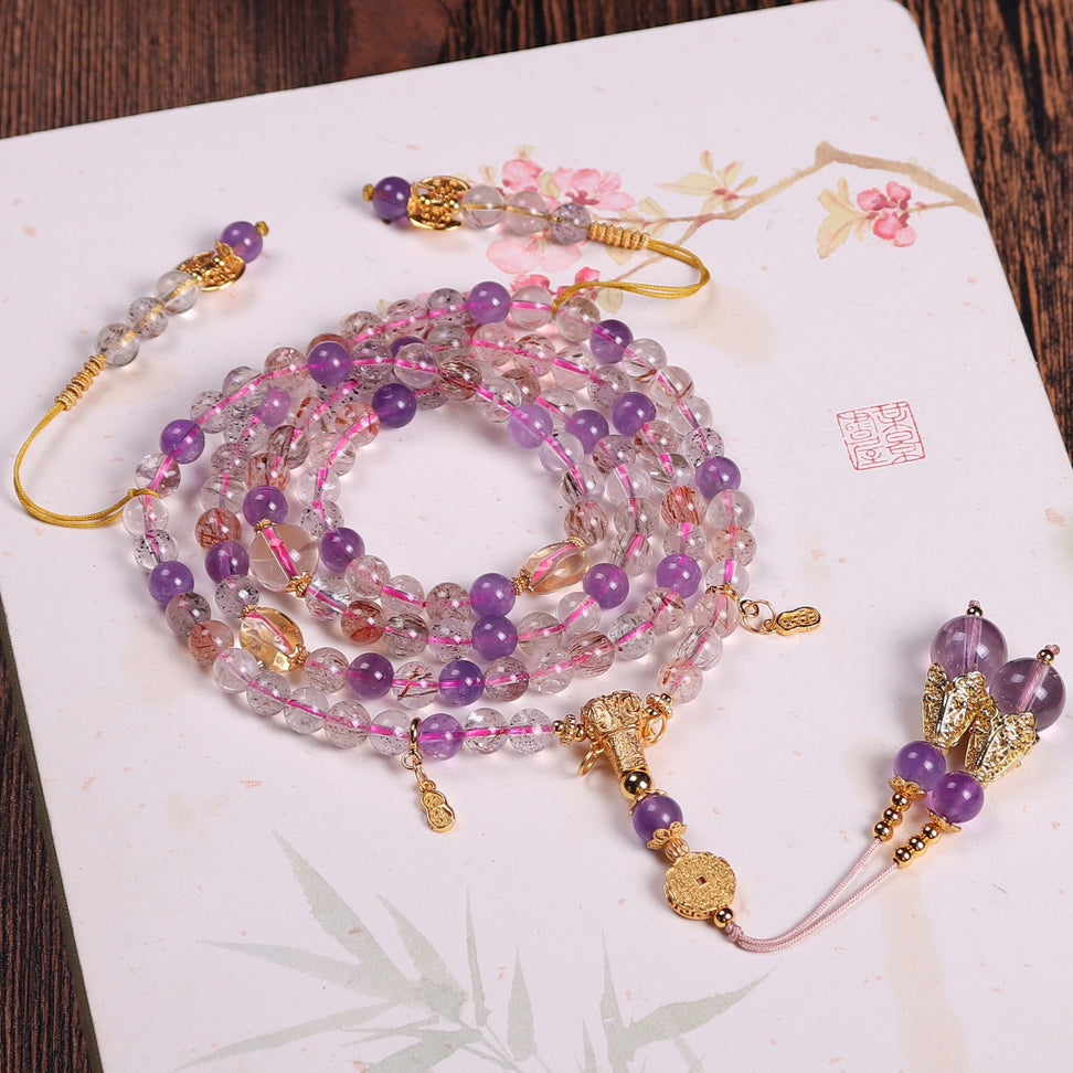 Chinese style 108 Buddhist beads dual-purpose necklace