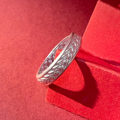 Fashionable braided sterling silver ring