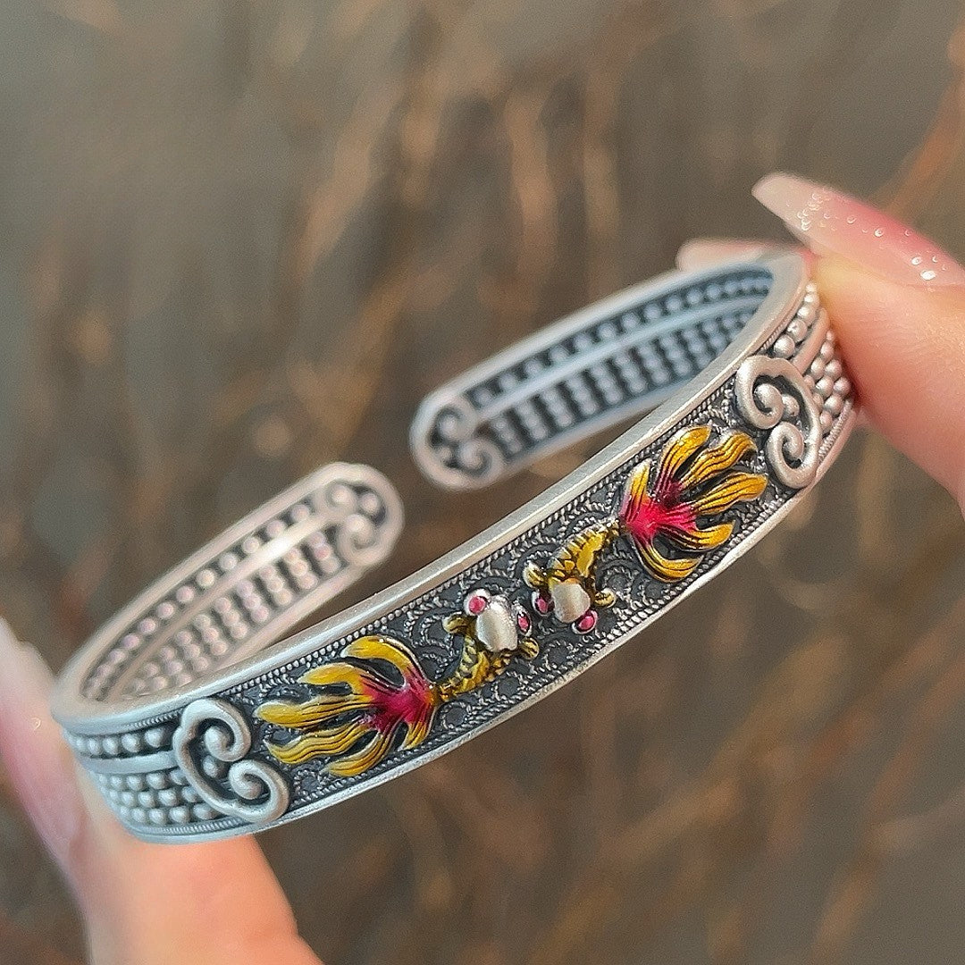 Enamel Pisces Ruyi Motionless Abacus Bracelet