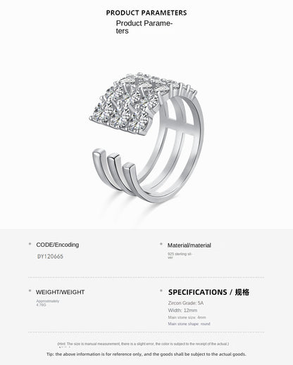 Fashionable and personalized spiral full diamond ring