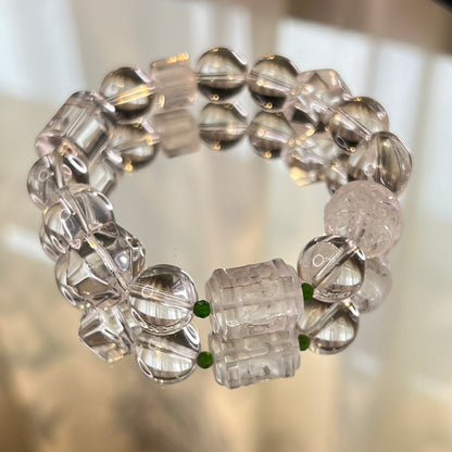 White crystal multi-treasure bracelet