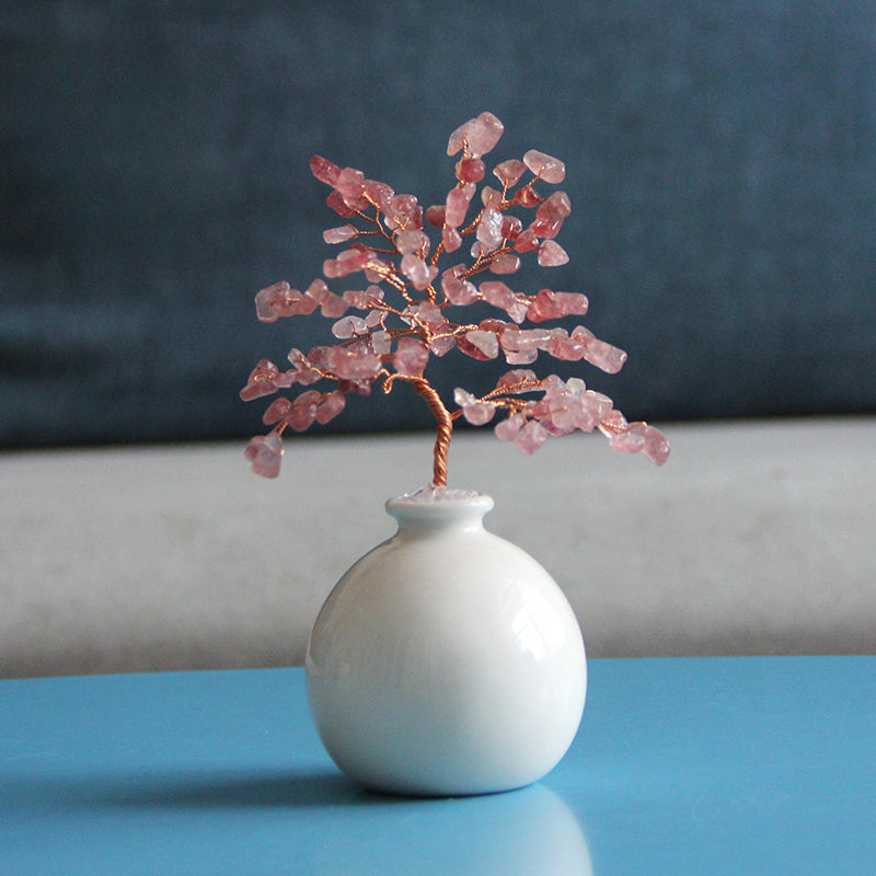 Natural crystal tree pot ornaments