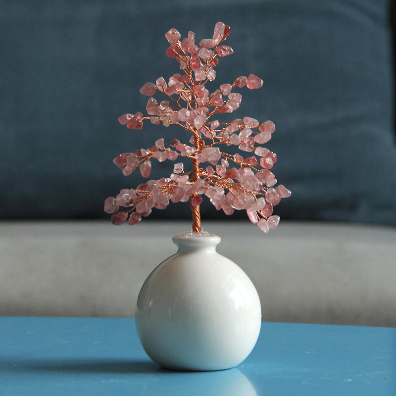 Natural crystal tree pot ornaments