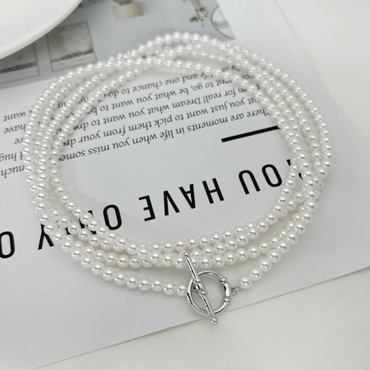 High-end multi-layer imitation pearl necklace