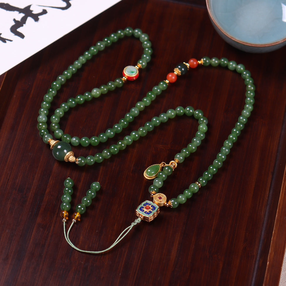 Chinese style jasper 108 beads necklace