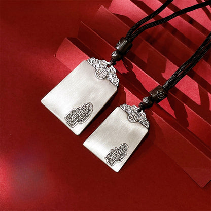 Chinese style peace and good luck sterling silver pendant necklace