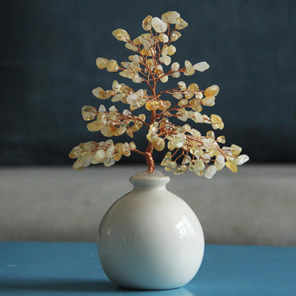 Natural crystal tree pot ornaments