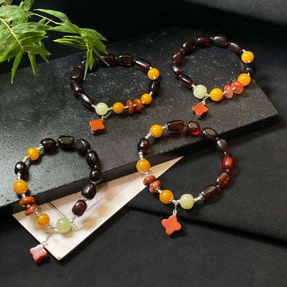 Blood amber beeswax bracelet