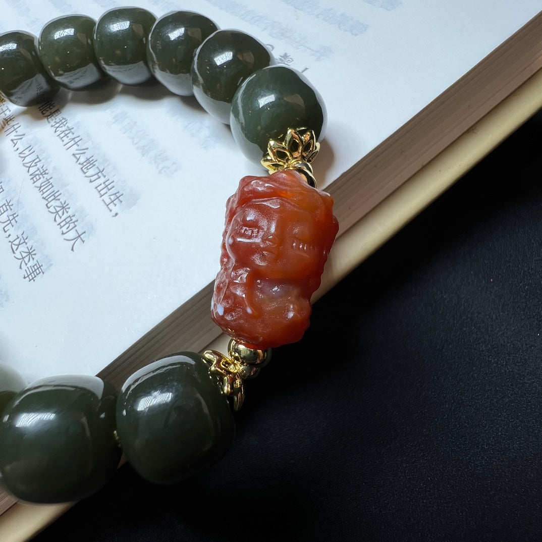 Hetian jade Tara bracelet