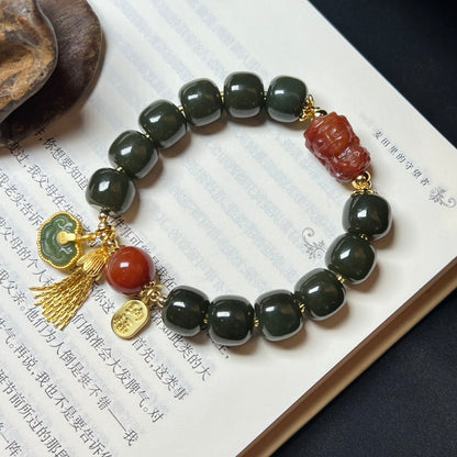 Hetian jade Tara bracelet