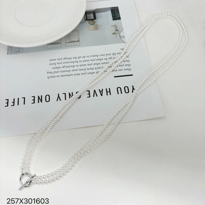 High-end multi-layer imitation pearl necklace