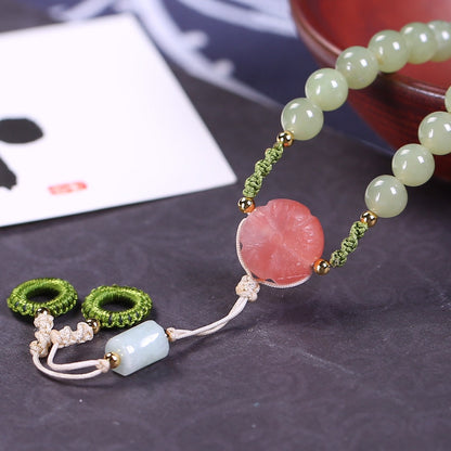 Fashion natural yellow mouth Hetian jade necklace