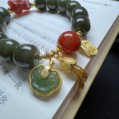 Hetian jade Tara bracelet